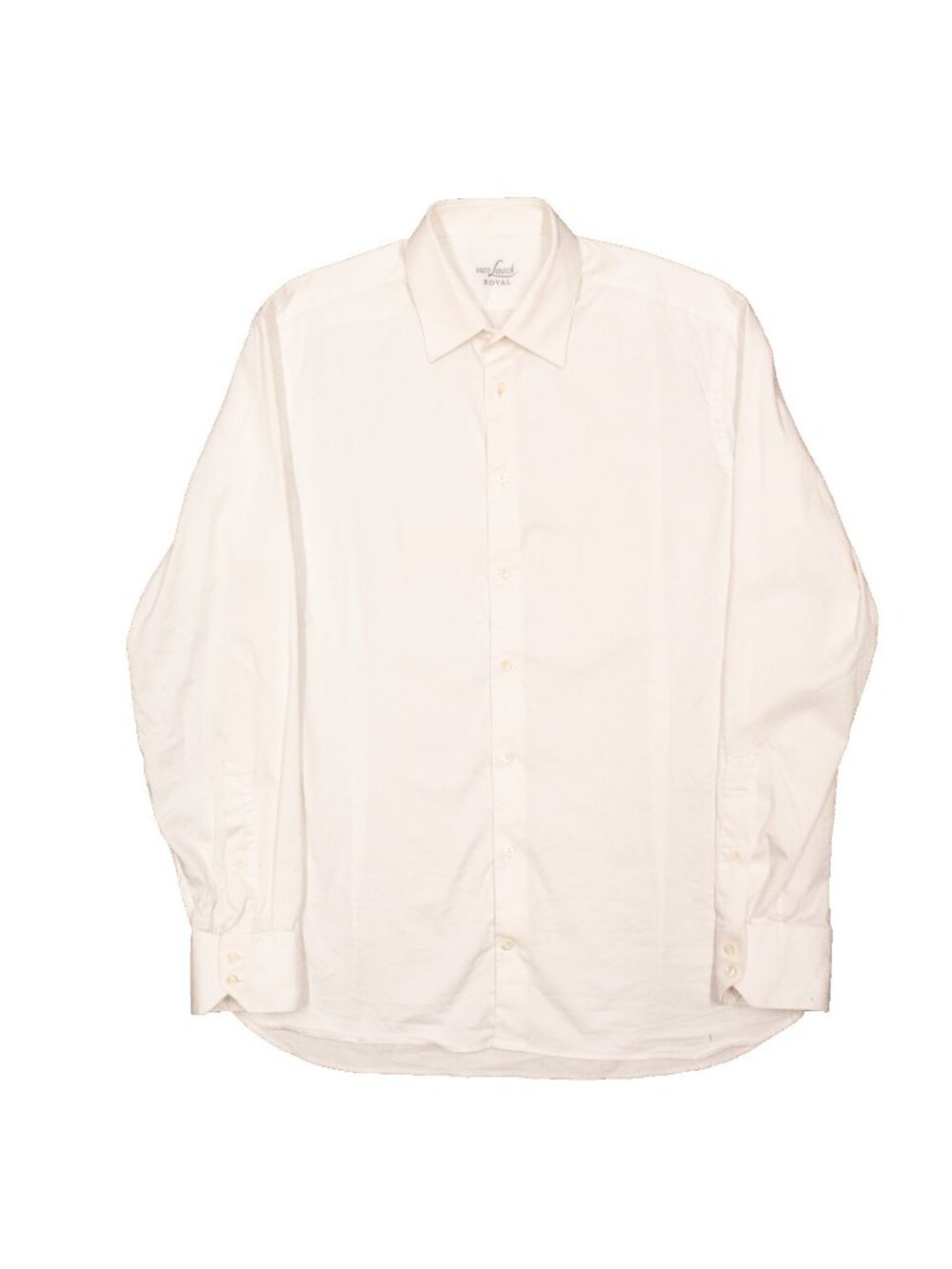 Van Laack Royal Dress Shirt Italy Stretch Cotton White Long Sleeve 41 16 Large